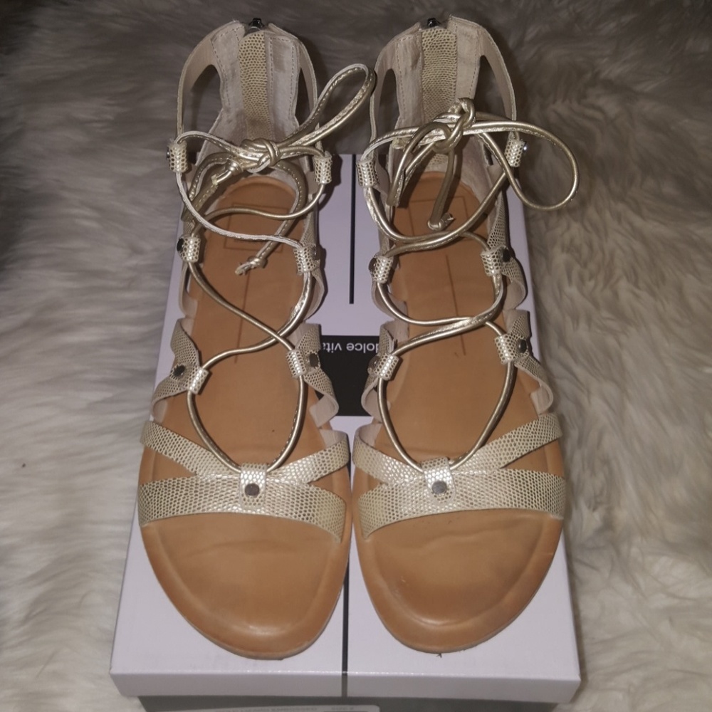 Gladiator lace-up sandals. GUC